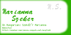 marianna szeker business card